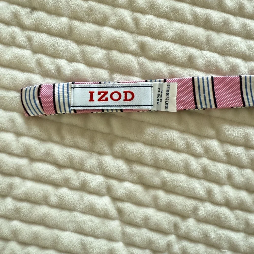 Izod Kids Pink and White Striped Bow Tie